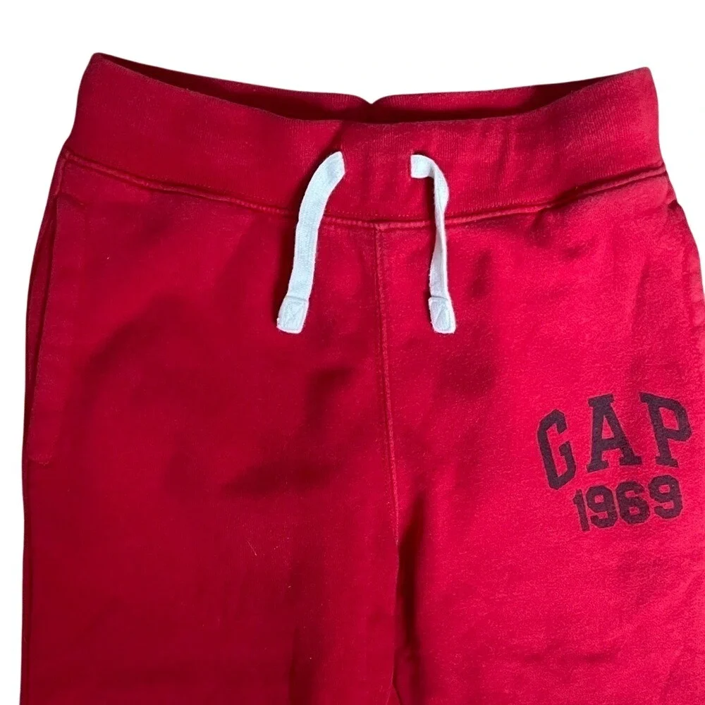 Gap Sweatpants Kids XL 12 Red Good Fleece Lined Logo‎ Joggers